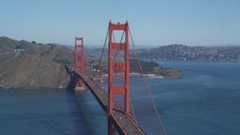 5K aerial stock footage Flying by one of the towers of the Golden Gate Bridge, San Francisco, California Aerial Stock Footage | DCSF05_064