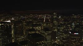 5K aerial stock footage Flying over skyscrapers, Downtown San Francisco, California, night Aerial Stock Footage | DCSF06_016