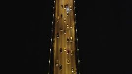 5K aerial stock footage Bird's eye flying over Bay Bridge, San Francisco, California, night Aerial Stock Footage | DCSF06_029