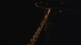 5K aerial stock footage Orbit light traffic on the Golden Gate Bridge, San Francisco, California, night Aerial Stock Footage | DCSF06_045