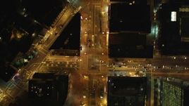 5K aerial stock footage Bird's eye of Market Street and cross streets in Downtown San Francisco, California, night  Aerial Stock Footage | DCSF06_056