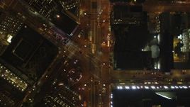 5K aerial stock footage Bird's eye view following Market Street, Downtown San Francisco, California, night Aerial Stock Footage | DCSF06_059