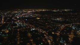 5K aerial stock footage Follow light traffic on Interstate 880, Oakland, California, night Aerial Stock Footage | DCSF06_098