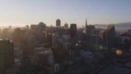 5K aerial stock footage Fly over skyscrapers in Downtown San Francisco, California, sunset Aerial Stock Footage | DCSF07_003