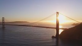5K aerial stock footage Flying by Golden Gate Bridge, San Francisco, California, sunset Aerial Stock Footage | DCSF07_044