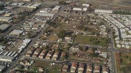 5K Aerial Video Reverse view of tract homes in Hayward, California Aerial Stock Footage | DCSF08_003