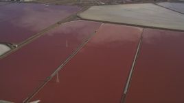 5K Aerial Video Pan across salt marshes in Newark, California Aerial Stock Footage | DCSF08_008