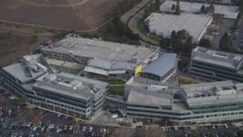 5K Aerial Video Flyby Yahoo! Campus office buildings, Sunnyvale, California Aerial Stock Footage | DCSF08_023