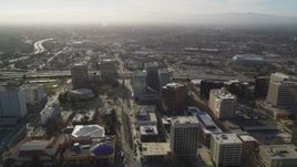 5K Aerial Video Follow Park Avenue to Highway 87 in Downtown San Jose, California Aerial Stock Footage | DCSF09_009