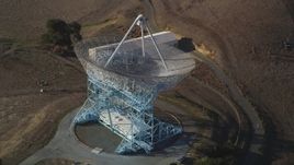 5K Aerial Video Orbit The Dish, zoom out to wider view, Stanford Foothills, Stanford, California Aerial Stock Footage | DCSF09_022