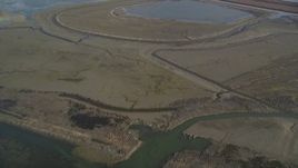 5K Aerial Video Flying away from marshland, Hayward, California Aerial Stock Footage | DCSF09_031
