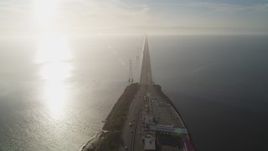 5K Aerial Video Flyby San Mateo Bridge spanning San Francisco Bay, San Mateo Bridge, California Aerial Stock Footage | DCSF09_032