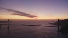 5K Aerial Video of A reverse view of the Golden Gate Bridge, San Francisco, California, twilight Aerial Stock Footage | DCSF10_051