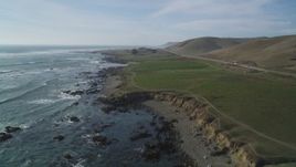 5K aerial stock footage of following the coastline near Highway 1, Estero Bay, California Aerial Stock Footage | DFKSF03_014