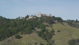 5K aerial stock footage of approaching historic Hearst Castle, San Simeon, California Aerial Stock Footage | DFKSF03_062