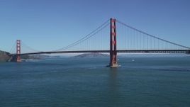 5K aerial stock footage of ascending toward the famous Golden Gate Bridge, San Francisco, California Aerial Stock Footage | DFKSF05_039