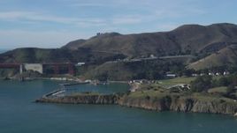 5K aerial stock footage of Horseshoe Bay marina and the Marin Hills, Saualito, California Aerial Stock Footage | DFKSF05_043