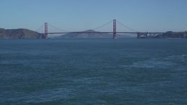 5K aerial stock footage of flying over the bay approaching the Golden Gate Bridge, San Francisco, California Aerial Stock Footage | DFKSF05_063