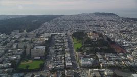 5K aerial stock footage of the University of San Francisco in Western Addition, California Aerial Stock Footage | DFKSF06_053