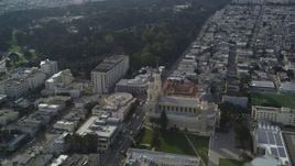 5K aerial stock footage pan from University of San Francisco to approach St. Ignatius Church, San Francisco, California Aerial Stock Footage | DFKSF06_054