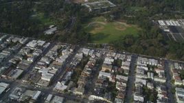 5K aerial stock footage fly over Inner Sunset to reveal baseball fields and museums in Golden Gate Park, San Francisco, California Aerial Stock Footage | DFKSF06_079