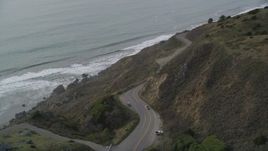5K aerial stock footage fly over Highway 1 to approach the coastline, Marin County, California Aerial Stock Footage | DFKSF06_113
