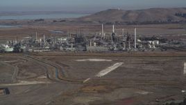 5K aerial stock footage of flying by the Tesoro Golden Eagle Refinery, Pacheco, California Aerial Stock Footage | DFKSF08_063
