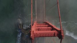 5K aerial stock footage of bird's eye view of light traffic on the Golden Gate Bridge, San Francisco, California Aerial Stock Footage | DFKSF09_028