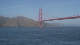 5K aerial stock footage of the Marin side of the famous Golden Gate Bridge, San Francisco, California Aerial Stock Footage | DFKSF09_040