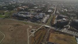 5K aerial stock footage of flying by Googleplex office complex, Mountain View, California Aerial Stock Footage | DFKSF11_015