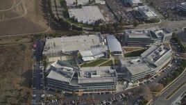 5K aerial stock footage tilt to reveal Yahoo! Campus office buildings, Sunnyvale, California Aerial Stock Footage | DFKSF11_025