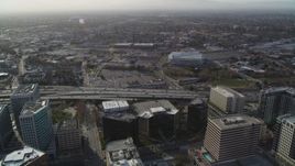 5K aerial stock footage of flying over Highway 87 in Downtown San Jose, California Aerial Stock Footage | DFKSF12_005