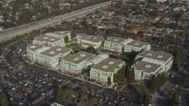 5K aerial stock footage of orbiting Apple Headquarters office buildings, Cupertino, California Aerial Stock Footage | DFKSF12_013