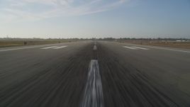 5K aerial stock footage of approaching runway for landing at Oakland International Airport, California Aerial Stock Footage | DFKSF12_043