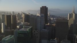 5K aerial stock footage of panning across the city's skyscrapers, Downtown San Francisco, California Aerial Stock Footage | DFKSF13_019