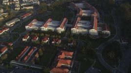 5K aerial stock footage of a reverse view of Lucasfilm film studio and Industrial Light and Magic at The Presidio, San Francisco, California Aerial Stock Footage | DFKSF13_038