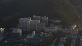 5K aerial stock footage tilt from UCSF Medical Center hospital to reveal Sutro Tower, San Francisco, California Aerial Stock Footage | DFKSF13_043