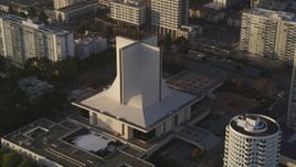 5K aerial stock footage of flying by St. Mary's Cathedral in Western Addition, San Francisco, California Aerial Stock Footage | DFKSF13_055