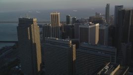 5K aerial stock footage flyby downtown skyscrapers, reveal Bay Bridge in Downtown San Francisco, California Aerial Stock Footage | DFKSF13_059