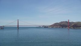5K aerial stock footage of approaching the iconic Golden Gate Bridge, San Francisco, California Aerial Stock Footage | DFKSF15_023