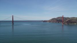 5K aerial stock footage of an approach to the famous Golden Gate Bridge, San Francisco, California Aerial Stock Footage | DFKSF15_024
