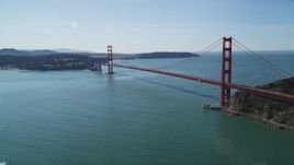 5K aerial stock footage video of a view of the Golden Gate Bridge from the Marin side, San Francisco, California Aerial Stock Footage | DFKSF15_027