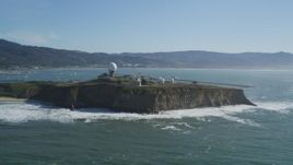 5K aerial stock footage of flying by Pillar Point Air Force Station, Half Moon Bay, California Aerial Stock Footage | DFKSF15_068