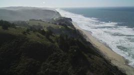 5K aerial stock footage of flying by San Gregorio State Beach, San Gregorio, California Aerial Stock Footage | DFKSF15_087
