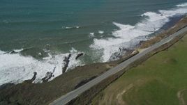 5K aerial stock footage of a view of Highway 1 coastal road, Davenport, California Aerial Stock Footage | DFKSF15_109
