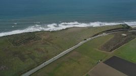 5K aerial stock footage of the Highway 1 coastal road in Davenport, California Aerial Stock Footage | DFKSF15_111