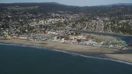 5K aerial stock footage of the Santa Cruz Beach Boardwalk, Santa Cruz, California Aerial Stock Footage | DFKSF15_130