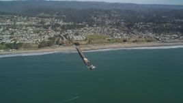 5K aerial stock footage of the SS Palo Alto and Seacliff State Beach, Aptos, California Aerial Stock Footage | DFKSF15_141
