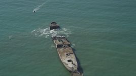 5K aerial stock footage of SS Palo Alto shipwreck in Aptos, California Aerial Stock Footage | DFKSF15_143