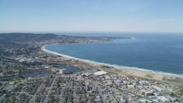 5K aerial stock footage of the Monterey Peninsula and Monterey Bay seen from a residential area, Monterey, California Aerial Stock Footage | DFKSF15_153